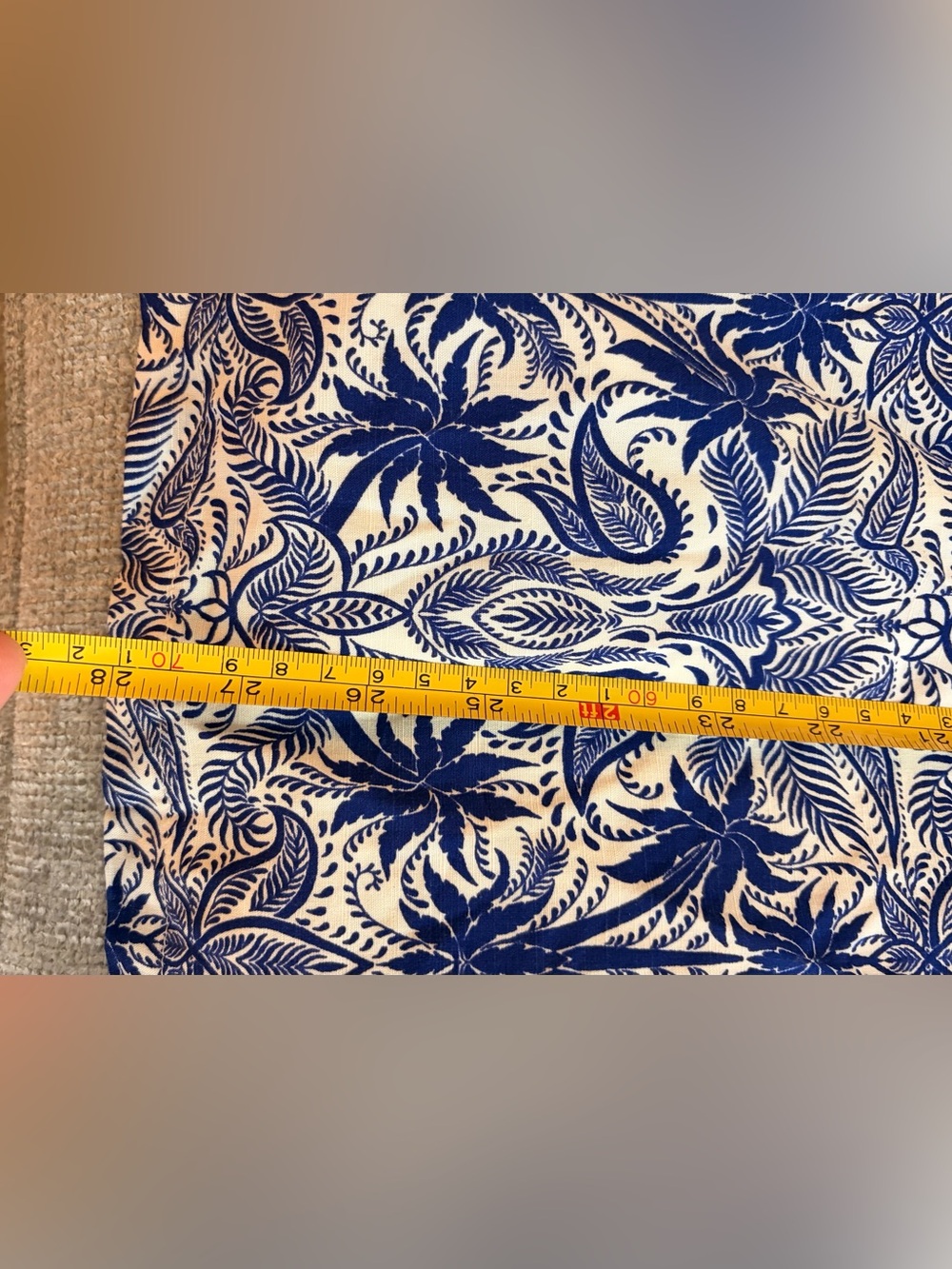 Bali Blue and White Rayon Tropical Print Mini Dress - Picture 9 of 12